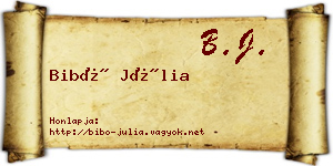 Bibó Júlia névjegykártya