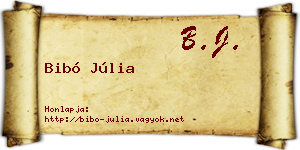 Bibó Júlia névjegykártya